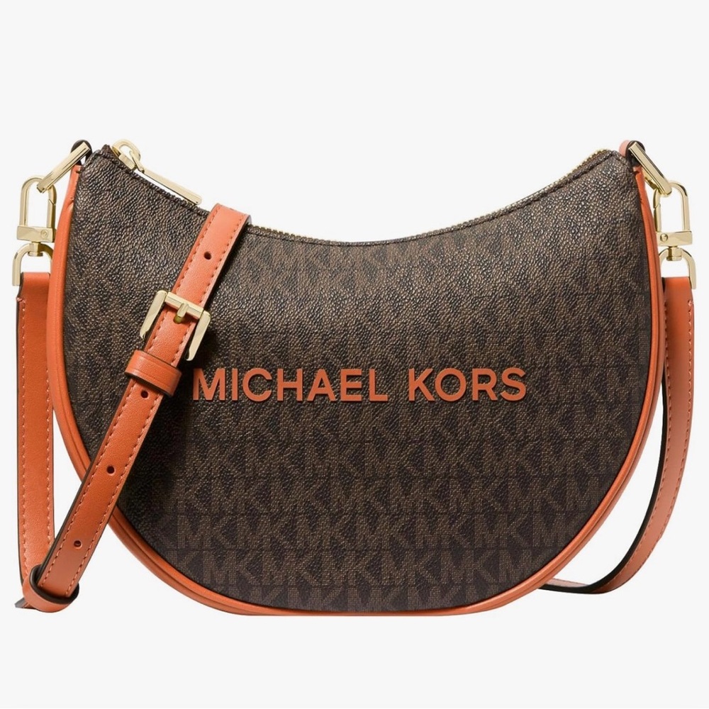 Michael Kors Brown and Orange Shoulder Bag